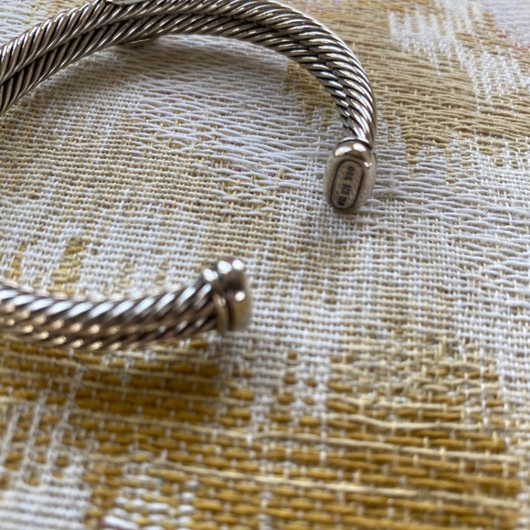 David Yurman amethyst bracelet cuff noblesse double row cable .925 18k - Picture 6 of 6